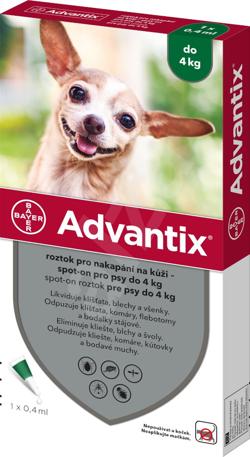 ADVANTIX Spot On pro psy do 4 kg (1x 0,4 ml)