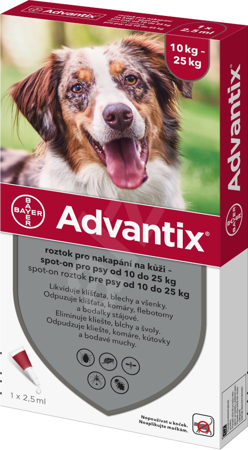 ADVANTIX Spot On pro psy 10-25 kg (1x 2,5 ml)
