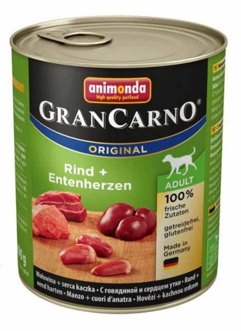 Animonda Gran Carno ADULT hovězí + kachní srdce 800 g