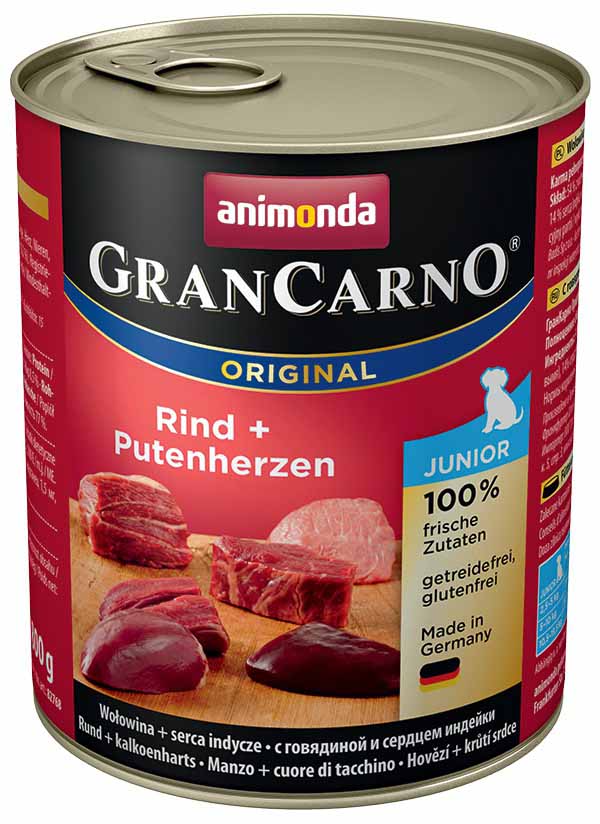 Animonda Gran Carno JUNIOR hovězí + krůtí srdce 800 g
