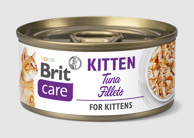 Brit Care Cat TUNA FILLETS for Kittens 12x 70 g, konzerva