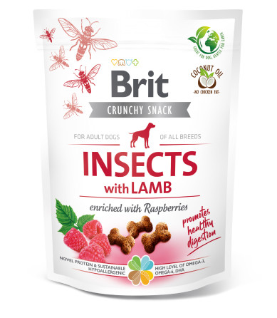 Brit Care Crunchy Cracker Insects with Lamb enriched with Raspberries 200 g