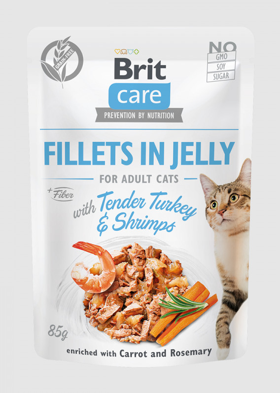 Brit Care Cat GF Jelly Pouch ADULT Turkey & Shrimps 85 g
