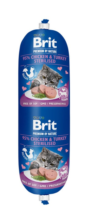 Brit Premium Cat Sausage Chicken & Turkey Sterilised 180 g