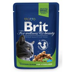 Brit Premium Cat kapsa Chicken Slices for Sterilised