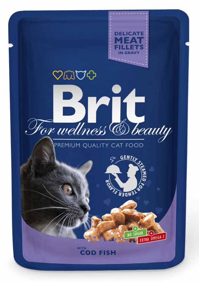 Brit Premium Cat kapsa Cod Fish 24x 100 g