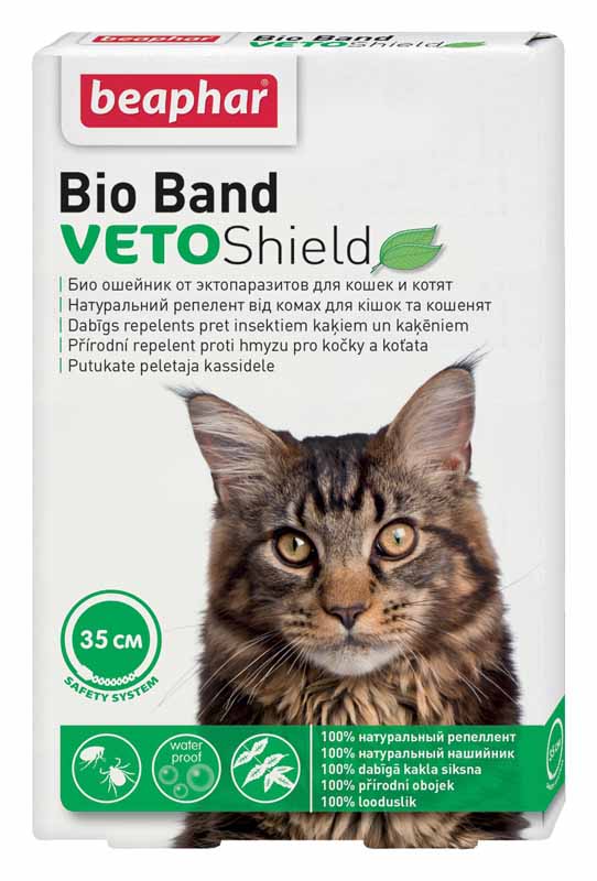 Přírodní antiparazitní obojek Beaphar Bio Band Veto Shield pro kočky