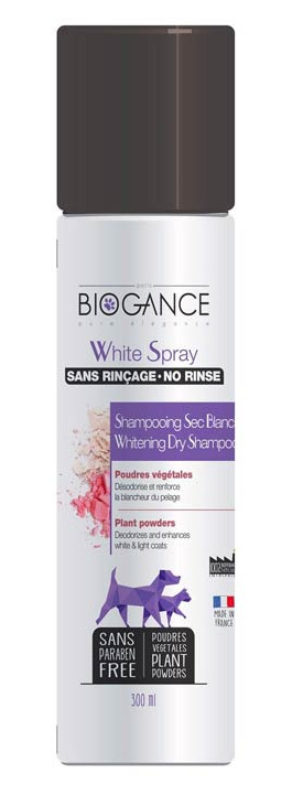 Biogance White Spray - suchý šampon na bílou srst 300 ml