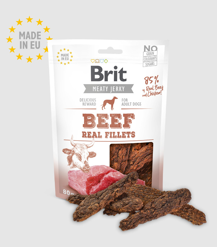 Brit Meaty Jerky Beef Fillets 80 g