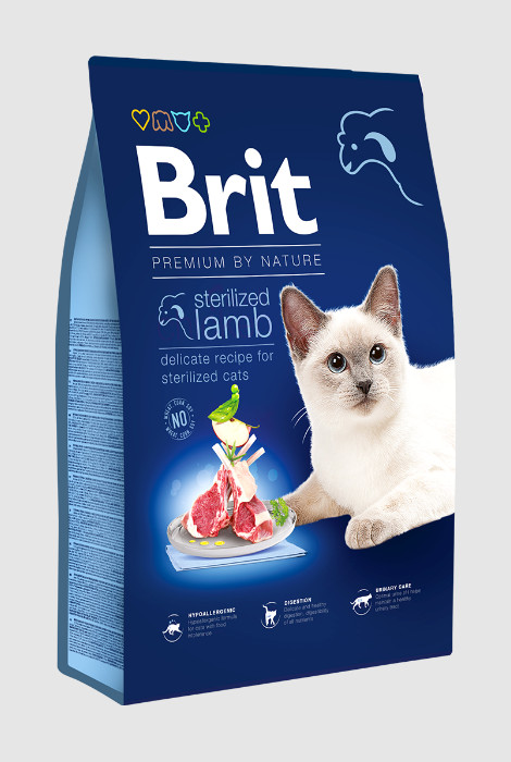Brit Premium Cat by Nature Sterilized Lamb 8 kg