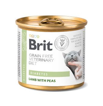 Brit VD Cat GF Diabetes Lamb with Peas konzerva 12x 200 g