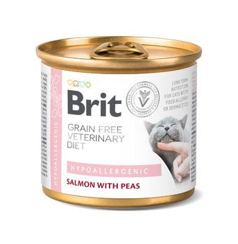 Brit VD Cat GF Hypoallergenic Salmon with Peas konzerva 200 g