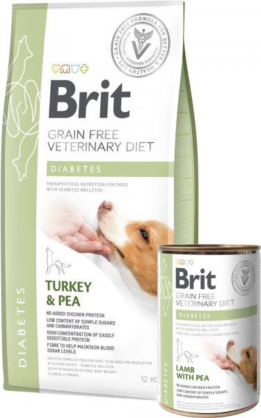 Brit VD Dog GF Diabetes Turkey & Pea 2 kg