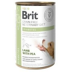 Brit VD Dog GF Diabetes Lamb with Pea konzerva