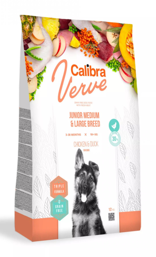 Calibra Dog Verve GF Junior M/L Chicken&Duck 12 kg