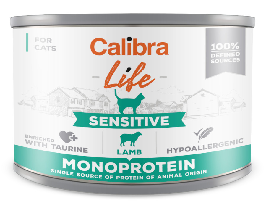 Calibra Cat Life Sensitive Lamb 200 g, monoprotein konzerva