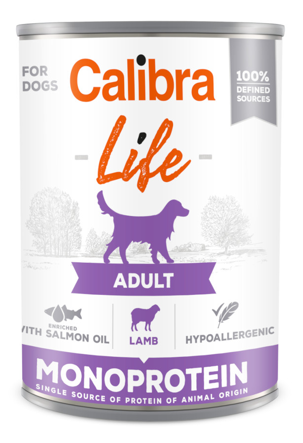 Calibra Dog Life Adult Lamb 400 g, monoprotein konzerva
