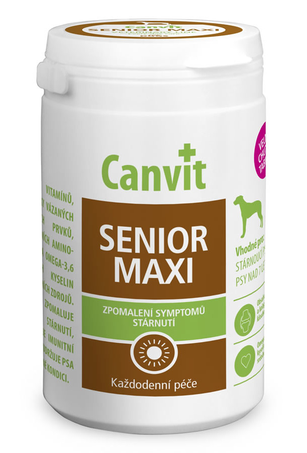 Canvit SENIOR Maxi 230 g, vitamínové tablety pro stárnoucí psy