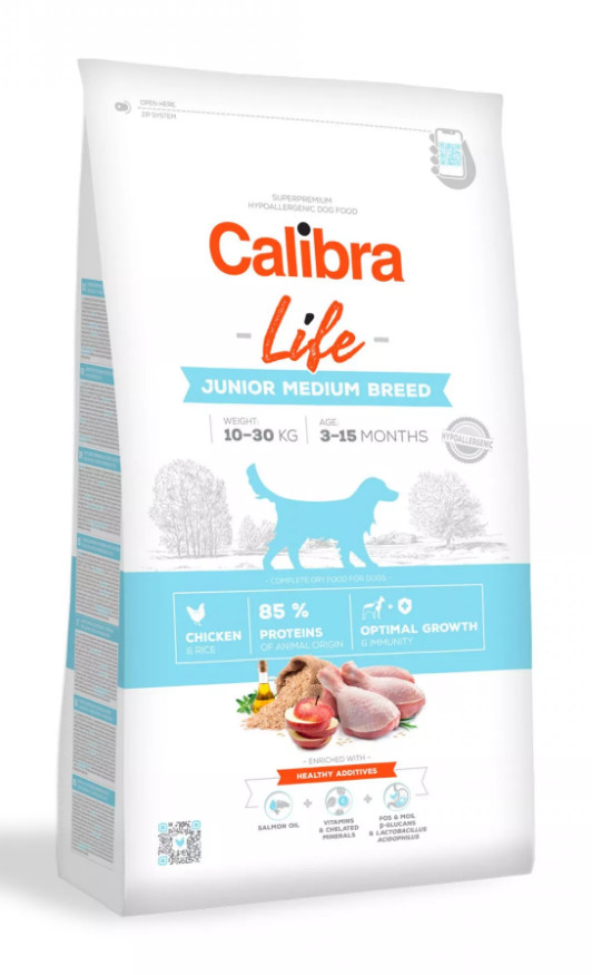 Calibra Dog LIFE Junior Medium Breed Chicken 12 kg