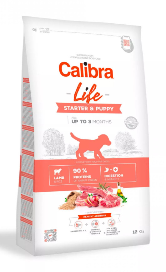 Calibra Dog LIFE Starter and Puppy Lamb 5x 2,5 kg, startovací sada pro štěňata
