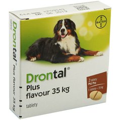 Drontal Plus Flavour 35 kg pro psy, 2 tablety