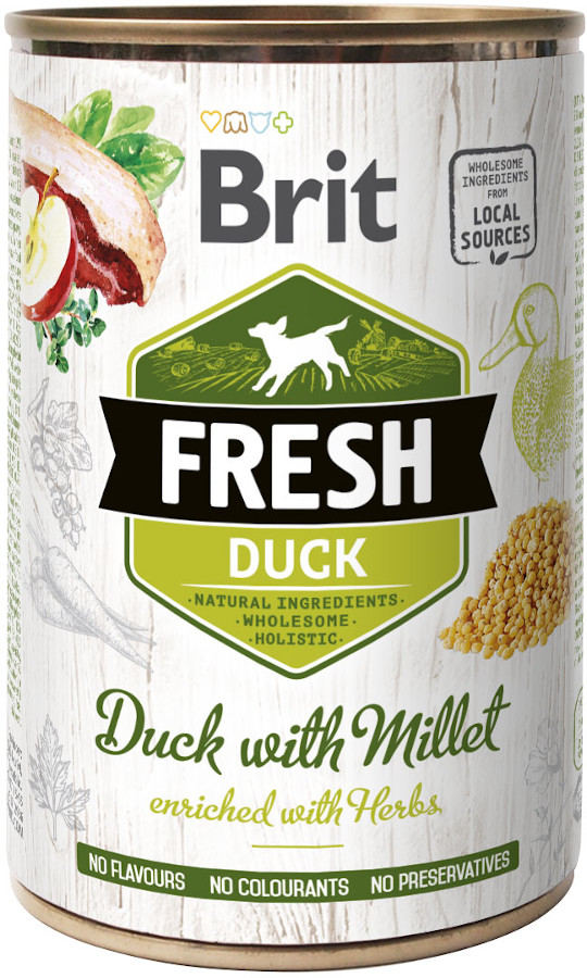 Brit Fresh konzerva Duck with Millet 400 g