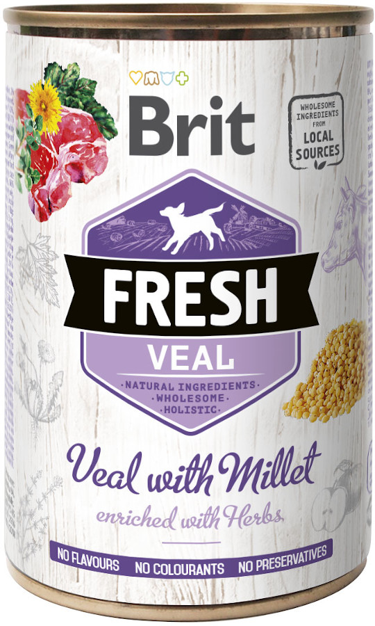 Brit Fresh konzerva Veal with Millet 6x 400 g