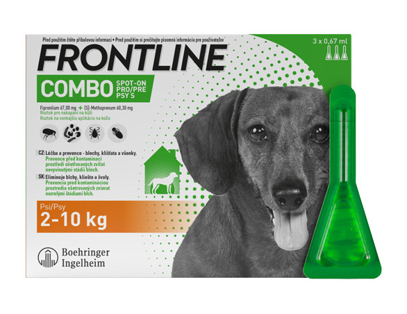 FRONTLINE COMBO Spot On DOG S 0,67 ml, na váhu 2-10 kg