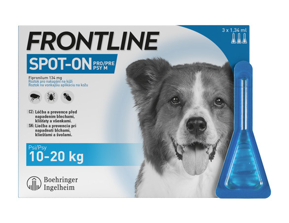 FRONTLINE Spot On DOG M 1,34 ml, na váhu 10-20 kg