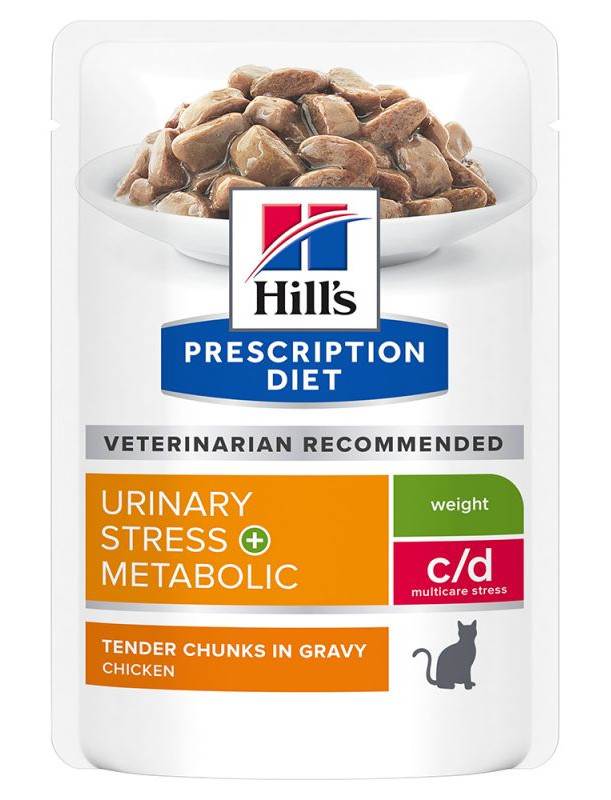Hills PD Feline C/D Urinary Stress Metabolic Chicken kapsičky 12x 85 g