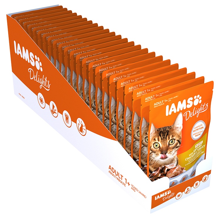 Iams Cat Adult Chicken & Turkey kapsička 24x 85 g