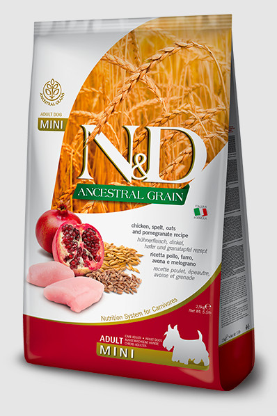 N&D Ancestral Grain DOG Adult Mini Chicken & Pomegranate 2,5 kg