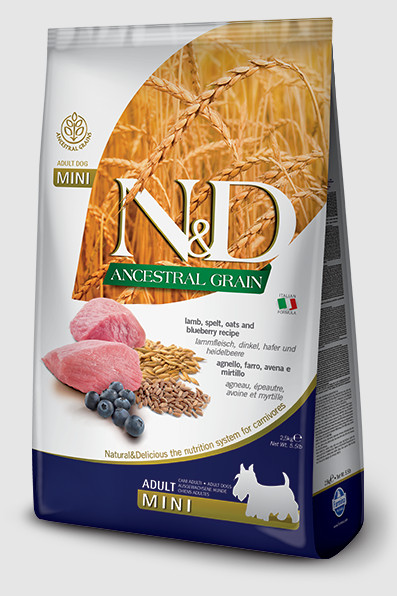 N&D Ancestral Grain DOG Adult Mini Lamb & Blueberry 2,5 kg