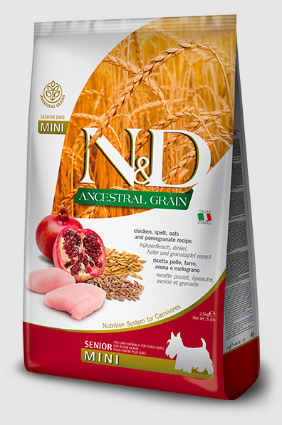 N&D Ancestral Grain DOG Senior Mini Chicken & Pomegranate 2,5 kg