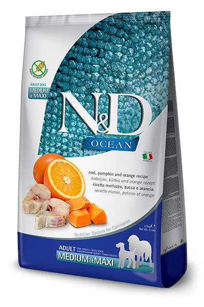 N&D Ocean DOG Adult M/L Cod & Pumpkin & Orange 24 kg