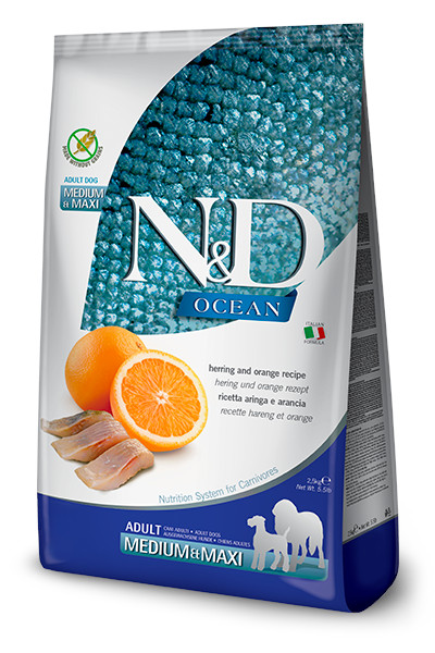 N&D Ocean DOG Adult M/L Herring & Orange 2,5 kg