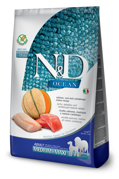 N&D Ocean DOG Adult M/L Salmon & Cod & Melon 12 kg