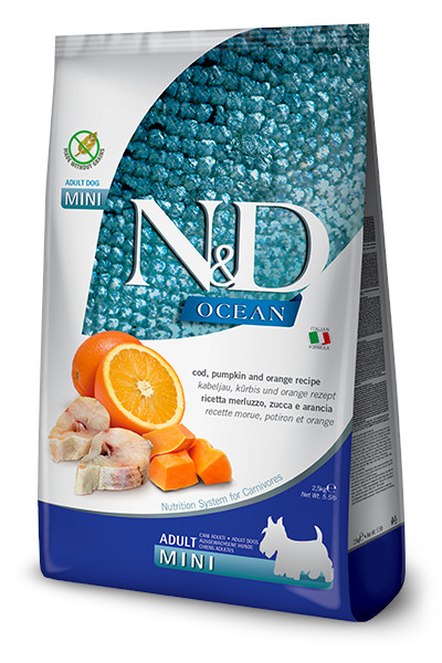 N&D Ocean DOG Adult Mini Cod & Pumpkin & Orange 2,5 kg