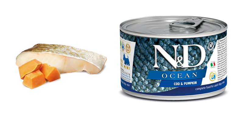 N&D Ocean DOG Adult Mini Codfish & Pumpkin 140 g konzerva