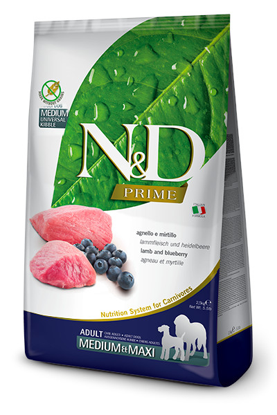 N&D Prime DOG Adult M/L Lamb & Blueberry 12 kg