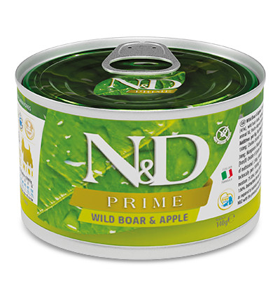 N&D Prime DOG Adult Mini Wild Boar & Apple 140 g konzerva