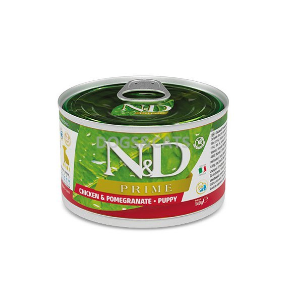 N&D Prime Mini konzerva pro štěňata kuře granátové jablko