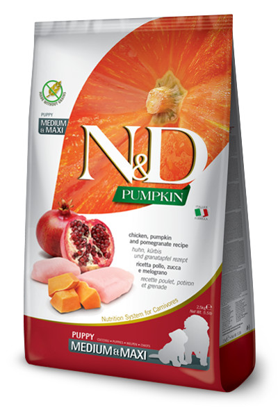 N&D Pumpkin DOG Puppy M/L Chicken & Pomegranate 2,5 kg