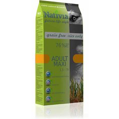 Nativia Dog Adult Maxi 15 kg, grain free - rice only