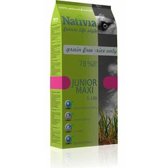 Nativia Dog Junior Maxi 15 kg, grain free - rice only