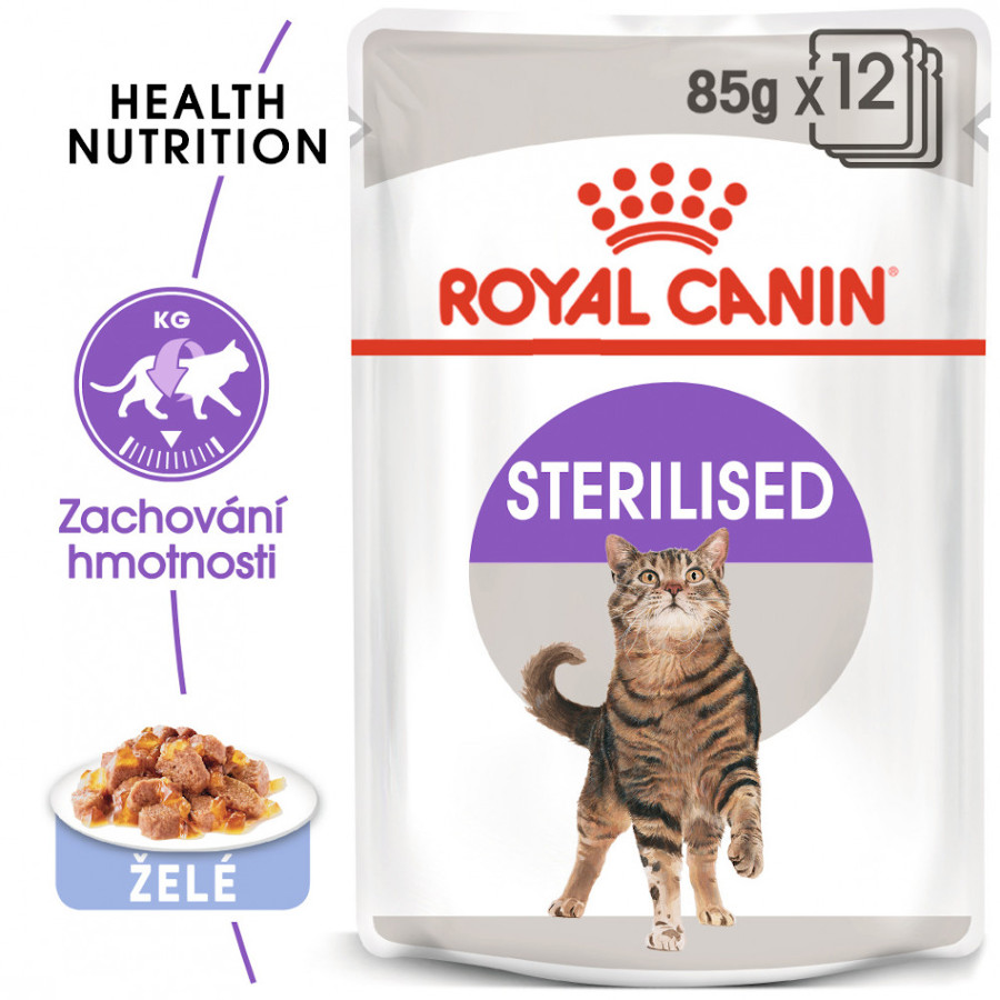 Royal Canin Feline Sterilised Jelly 12x 85 g, kapsičky