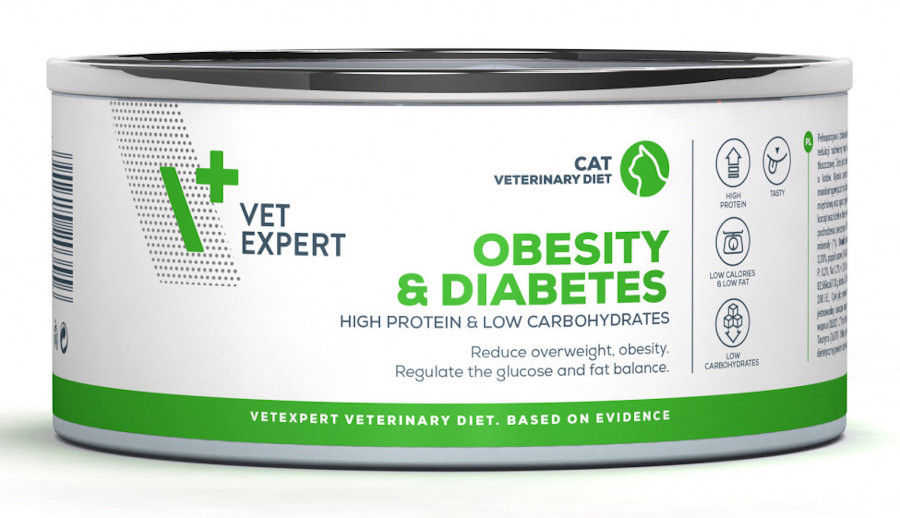 VetExpert VD Obesity & Diabetes Cat 100 g, konzerva