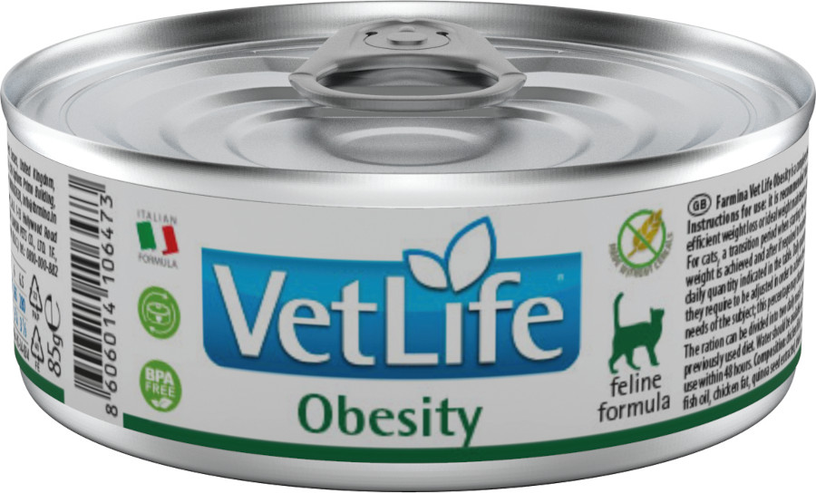 Vet Life Natural Cat Obesity 85 g konzerva