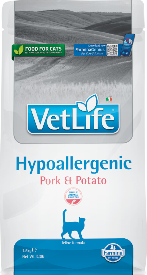 Vet Life Natural Cat Hypoallergenic Pork & Potato 1,5 kg