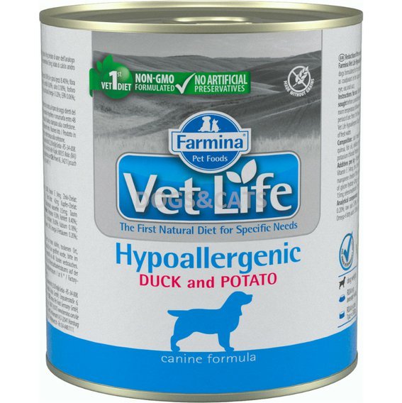 Vet Life Dog Hypoallergenic Duck konzerva